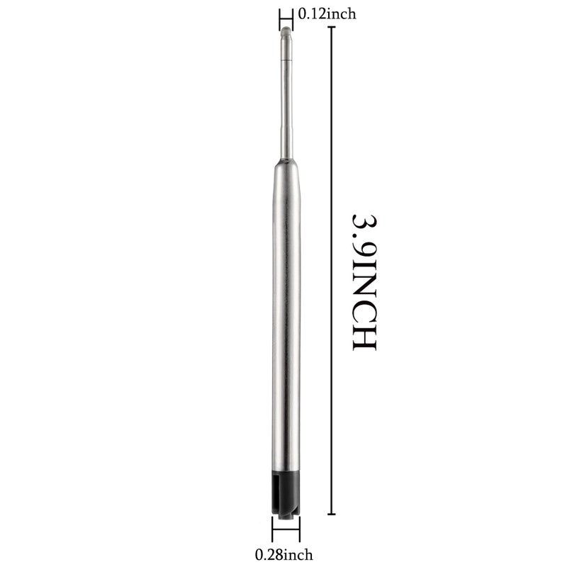 DunBong Pen Refills, Black Ink Refill Pack of 5, Replaceable Ballpoint Pen Refills, Medium Point Metal Refill (Black) - Image 3